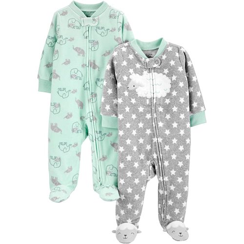 Simple Joys by Carter's Baby 2-Pack Neutral Fleece Footed Sleep and Play