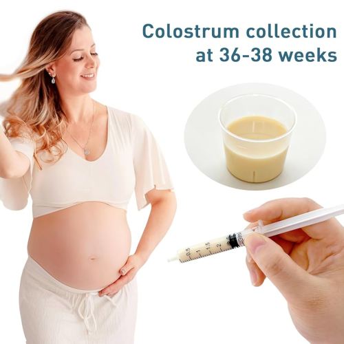 50 Colostrum Collector Kits Include 3ml Colostrum Syringe with Cap, Sticker, Clear ziplock Bag and a Measuring Cup