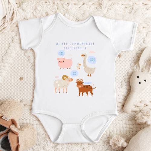 Speech Therapy Baby Gift SLP Baby Bodysuit Speech Therapist Baby Shower Gift Speech Language Pathologist Gift We All Communicate Differently
