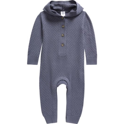 Hooded Pointelle Sweater Romper, 12M