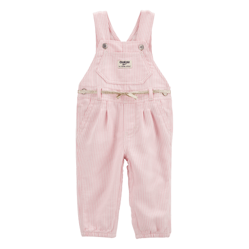 Baby Knit Denim Hickory Stripe Overalls - Pink - OshKosh | Carter's