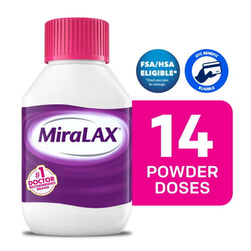 MiraLAX Laxative Powder for Gentle Constipation Relief, Laxatives for Constipation, 14 Doses HSA/FSA Eligible