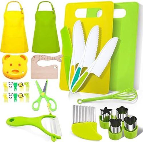 Toys for 3-8 Years Old Girls Boys, 28 PCS Montessori Kitchen Tools Girl Toys for 3 4 5 6 7 8 Year Old Girls Gifts, Educational Birthday Gift for 3 4 5 6 7 8 9 Years Old Kids Toddler