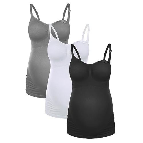Sugar Sunday Women's Long Cotton Camisole with Shelf Bra Basic Cami Tank  Top, 4 Pack - 2 Black, 2 White, Small : : Clothing, Shoes &  Accessories
