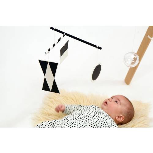 Montessori Munari Mobile, High Contrast Geometric Shapes, Baby Mobile