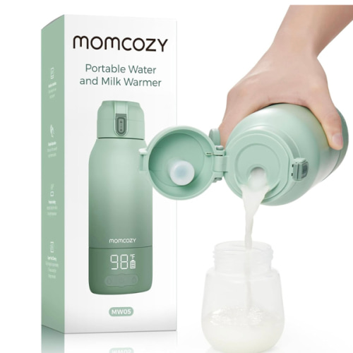 Momcozy Portable Milk Warmer for Travel – Dual Heating Modes for Breast Milk & Water, Portable Bottle Warmer with Fast Heating & Long Battery Life, 17 Ounces Large Capacity to Meet Your All-Day Needs