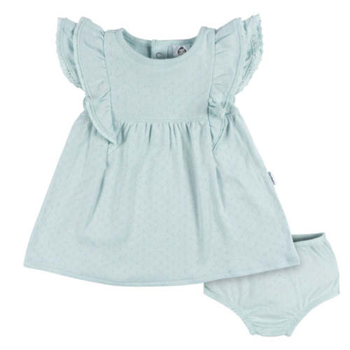 6M- 2-Piece Baby Girls Aqua Blue Dress Set