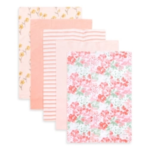 Tossed Succulent Organic Baby Burp Cloth 5 Pack