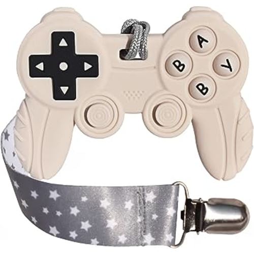 Baby Video Game Controller Teether Toy Funny Baby Teething Toys for Babies Gamer Controller(White