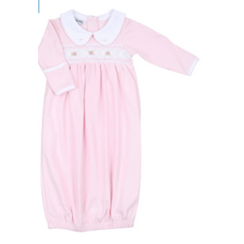 Freya and Finn Smocked Gathered Gown - Pink – Cheeky Baby Boutique Rome