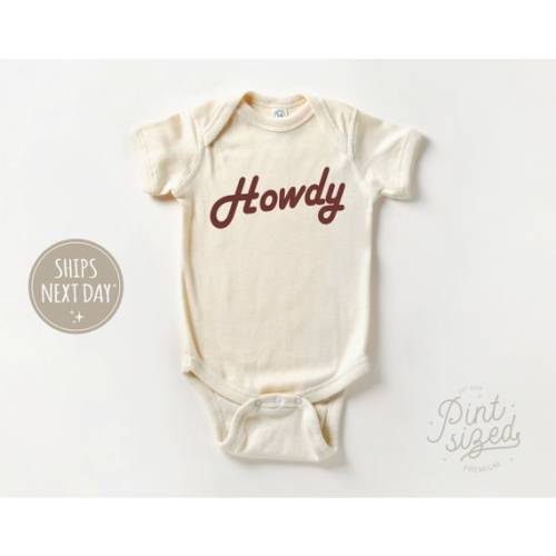Howdy Baby Onesie® Retro Cowboy Bodysuit Country Natural Baby Onesie® - Etsy