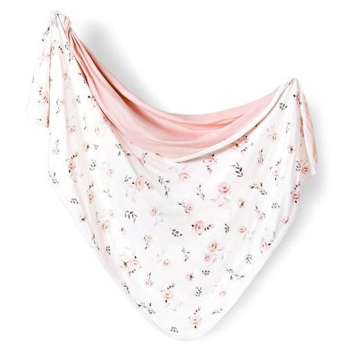 GRSSDER Baby Blankets Super Soft Jersey Knit Swaddle Blanket for Baby Girls and Boys, Double Layer Receiving Blankets 34 x 44 Inches, Extra Large for Baby Swaddling, Pink Rose