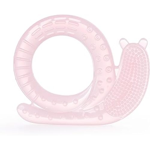 Silicone Snail teether, Baby Teething Toys, Baby Toys for Baby Toys 0-6 Months, Teething Relief, Baby boy, Toddler Girl Toys, Newborn Toys, Teething Toys 6-12 Months, BPA Free. (Pink)