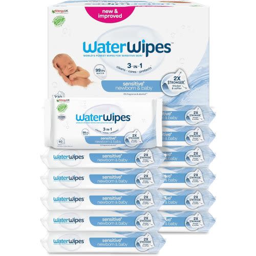 WaterWipes Original Baby Wipes, 720 Pieces (Pack of 12), 99.9% Water, 3-in-1 Cleans, Cares, Protects, Odorless, Packaging May Vary : Amazon.nl: Baby Products