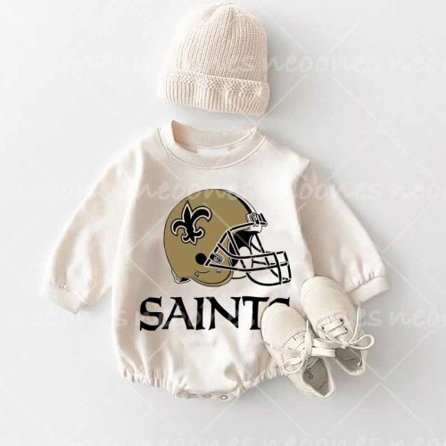 Baby New Orleans Saints Football Romper and Adult Sweatshirt
