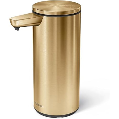 simplehuman 9 oz. Touch-Free Automatic Rechargeable Sensor Pump, Brass Stainless Steel, 2024 Model