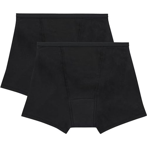 Hanes Women's Comfort, Period. Underwear Boxer Brief, Super Leaks Post-Partum, Period & Nighttime Protection, 2-Pack
