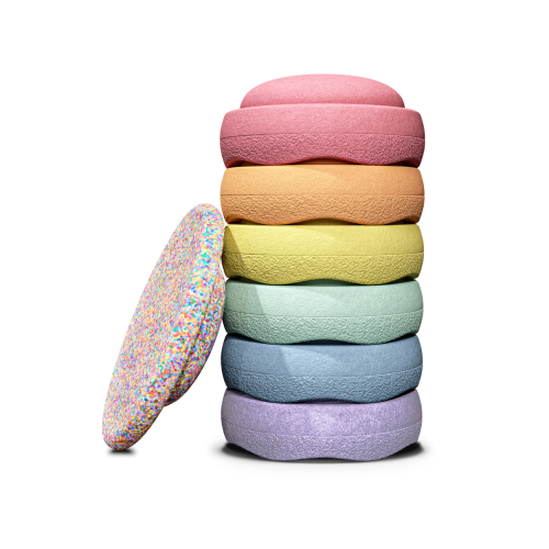 Stapelstein Super Confetti Rainbow Set pastel