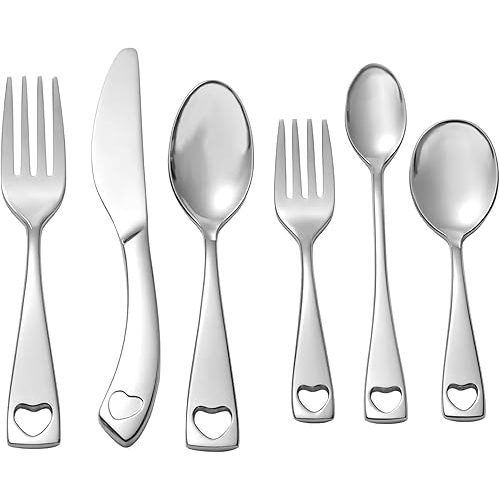 Oneida Little Love 6 Piece Fine Flatware Progress 18/10 Stainless Steel, Silverware Set