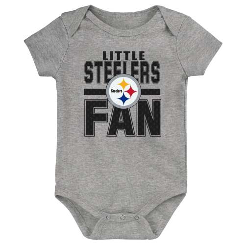 Newborn & Infant Pittsburgh Steelers Heathered Gray Little Fan Bodysuit