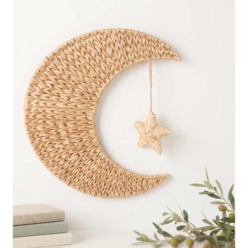 Handmade Woven Moon Wall Decor, Nursery Wall Art, Statement Wall Decor, Boho Baby Girl Nursery