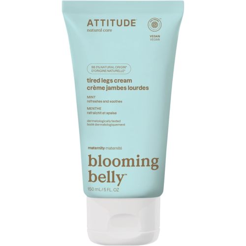 ATTITUDE Pregnancy Tired Legs Cream, EWG Verified, Dermatologically Tested, Plant and Mineral-Based, Vegan Maternity Products, Soothing and Refreshing Mint, 150 mL