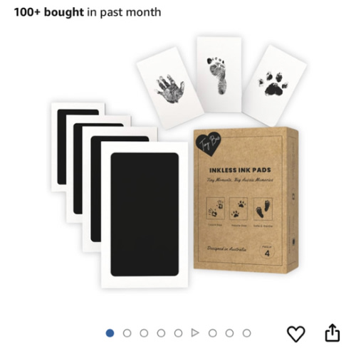 8-Pack Imprint Cards & 4 Inkless Hand and Footprint Kit - Safe Ink Pad for Baby Hand and Footprints - Pet Paw Print Kit - Cat/Dog Paw Print Kit, Baby Essentials for Newborn, Medium Size, Black : Amazon.com.au: Baby