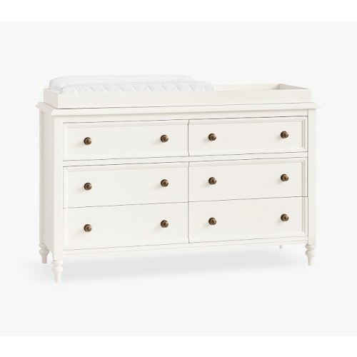 Chris Loves Julia Turned Wood 6-Drawer Dresser & Topper Set (56w x 19d")