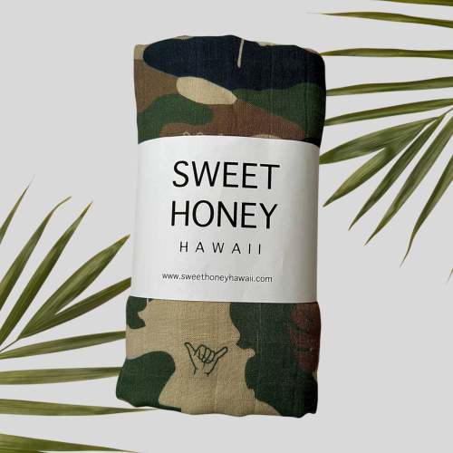Camo shaka monstera Bamboo Swaddle Blanket