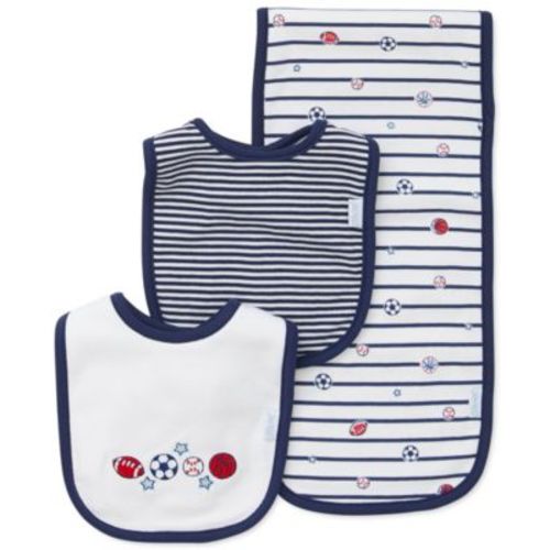 Baby Boys 3-Pack Sports Star Cotton Bibs & Burp Cloth