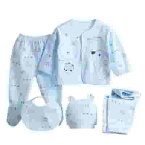 Xudanell 0-3 M Baby Girl Boy Gifts Gift Set Baby Girl Boy Boys 5PCS Clothes Outfits Cotton Hat Bibs Pants Sock Set Take Me Home Set Layette Gift Set Shower Gift Set
