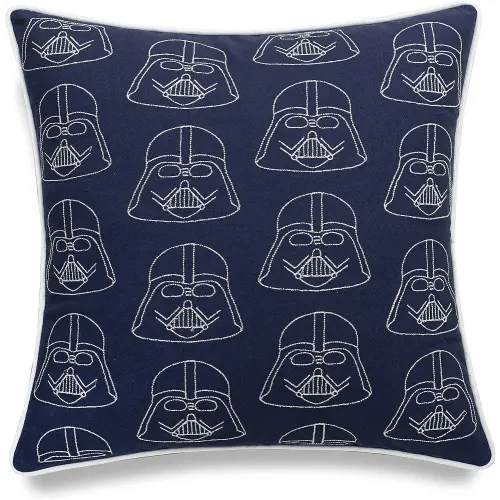 Darth Vader 18x18 Standard Decorative Embroidered Square Accent Throw Pillow Cover - Birthday Gift, Children/Kids Decor