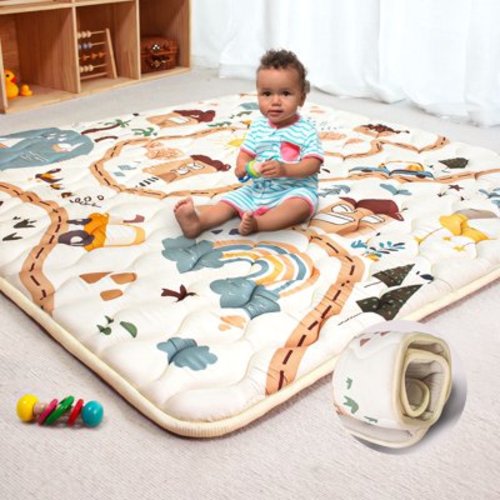 Beavtaens Baby Play Mat for Floor, Foam 50"x50" Playpen Mat, Thickened & Non-Slip, for Ages 0-4