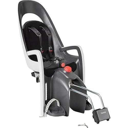 Hamax Caress Rear Child Bike Seat - Frame Mount, Ultra-Shock Absorbing, Adjustable to Fit Kids (Baby-Toddler) 9 mo-48.5lb.