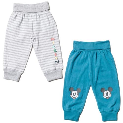 Disney Mickey Mouse Newborn Baby Boys 2 Pack Pants Blue / White 0-3 Months