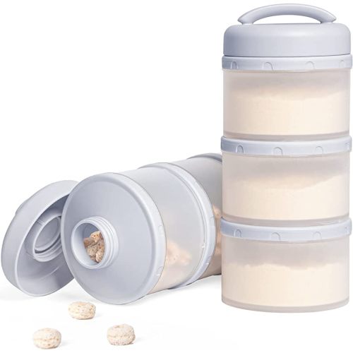 Termichy Stackable Formula Dispenser Portable Milk Powder Container, 2 Pack, Grey