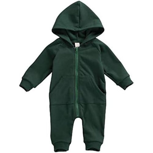 FYBITBO Infant Baby Boys Girls Clothing Zipper Hooded Jumpsuit Romper Long Sleeve Onesie Outfit Fall Winter Warm Clothes