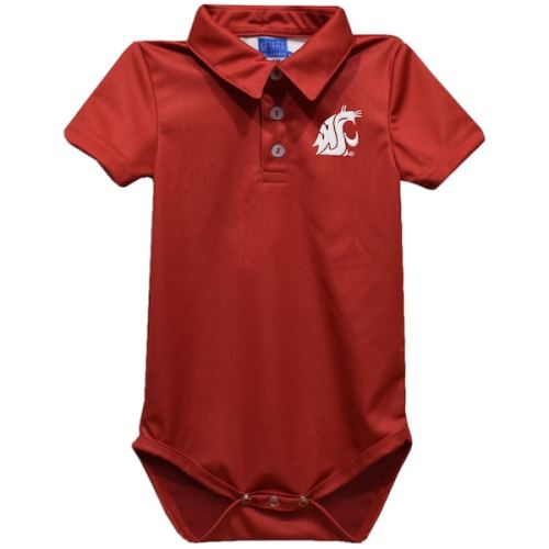 Washington State Cougars Vive La Fete Infant Polo Bodysuit - Crimson