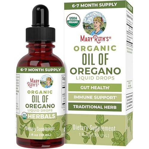 MaryRuth Organics Oregano Oil Drops | 6 Month Supply | USDA Organic Oil of Oregano Liquid | Herbal Blend for Immune Support | Digestive Health | Overall Health | Vegan | Sugar Free | Non-GMO | 1 Fl Oz