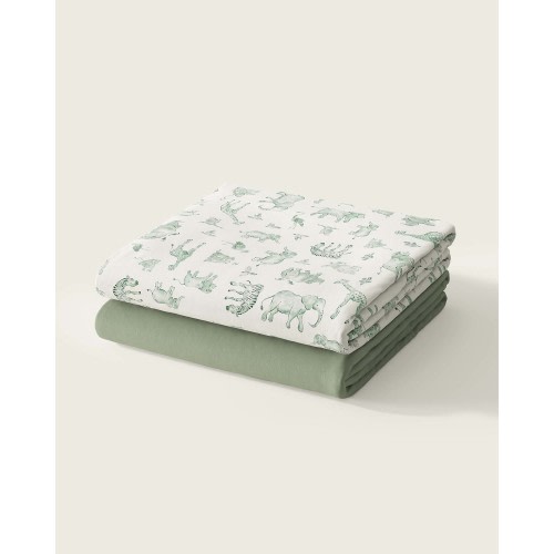 Watercolor Safari Crib Sheet Set