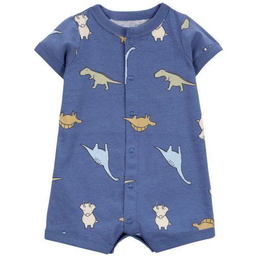 Baby Dinosaur Print Jersey Short-Sleeve Romper - Blue - Carter's | Carter's