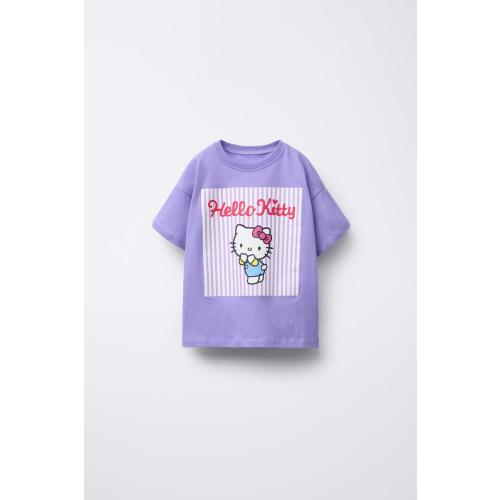 HELLO KITTY © STRIPED T-SHIRT - Lilac | ZARA United States