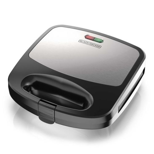 Black+decker 3-in-1 Waffle Iron, Wm2000sd, Grill And Sandwich Press, Non-stick Removable Plates, Space Saving Compact Design