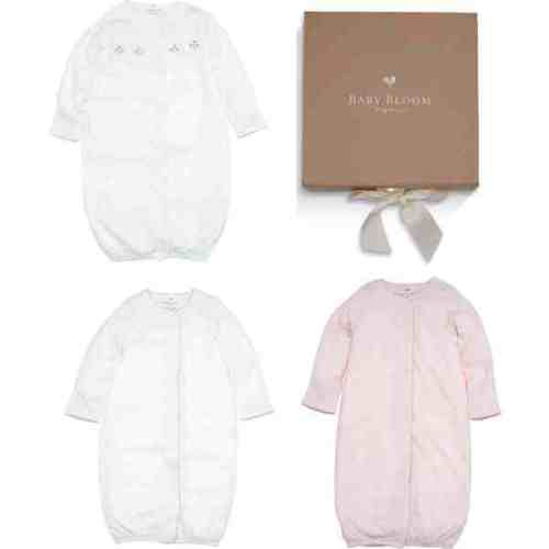 Organic Baby Girl Sleeper Gown 3-Pack, Pink - Baby Bloom Organics | Maisonette