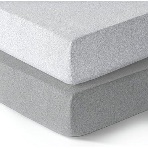 24x38 Mini Crib Sheets,Pack and Play Sheets,100% Cotton Crib Sheets for Boys & Girls | Soft Crib Sheet,Mini Crib Sheets,Pack n Play Sheets,Baby Crib Sheets | Grey and Silver Grey