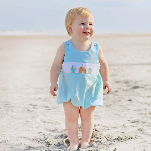 Beach Baby Mint Smocked Sun Bubble