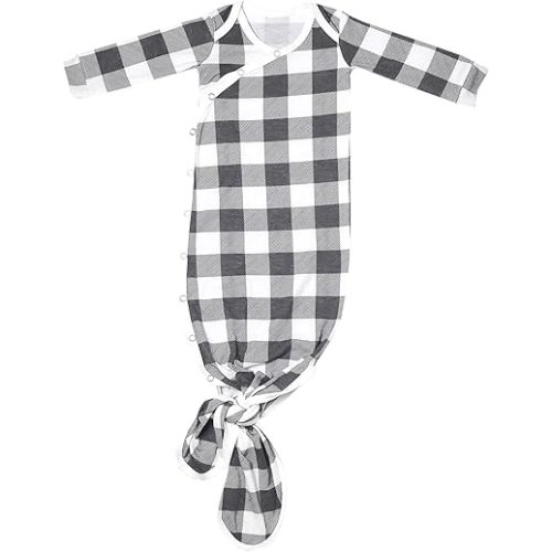 Copper Pearl Baby Gown - Knotted Newborn Sleepers for Baby Boy and Girl, Soft Stretchy Long Sleeve Infant Gowns with Bottom Tie and Hand Mittens, Perfect Hospital Coming Home Outfit (Scotland)