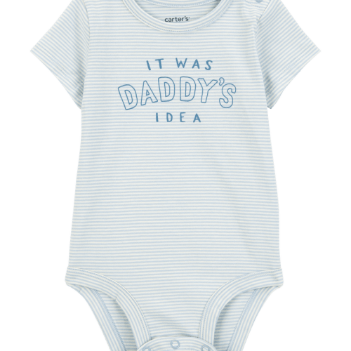Baby "It Was Daddy's Idea" Short-Sleeve Bodysuit - Blue | Carter’s Oshkosh Canada