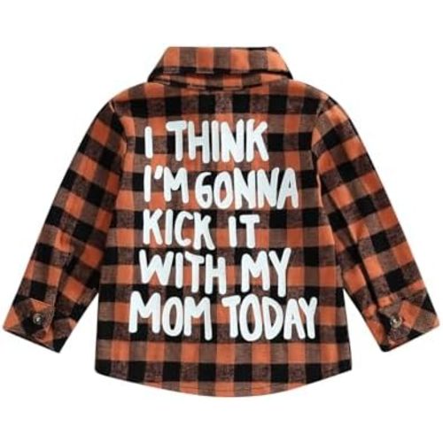 MERSARIPHY Toddler Baby Fall Clothes Boy Girl Plaid Jacket Button Down Flannel Shirts Coat Festival Outfits for Kids