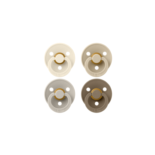 BIBS Latex Pacifier Colour Pack Ivory, Sand, Vanilla and Dark Oak